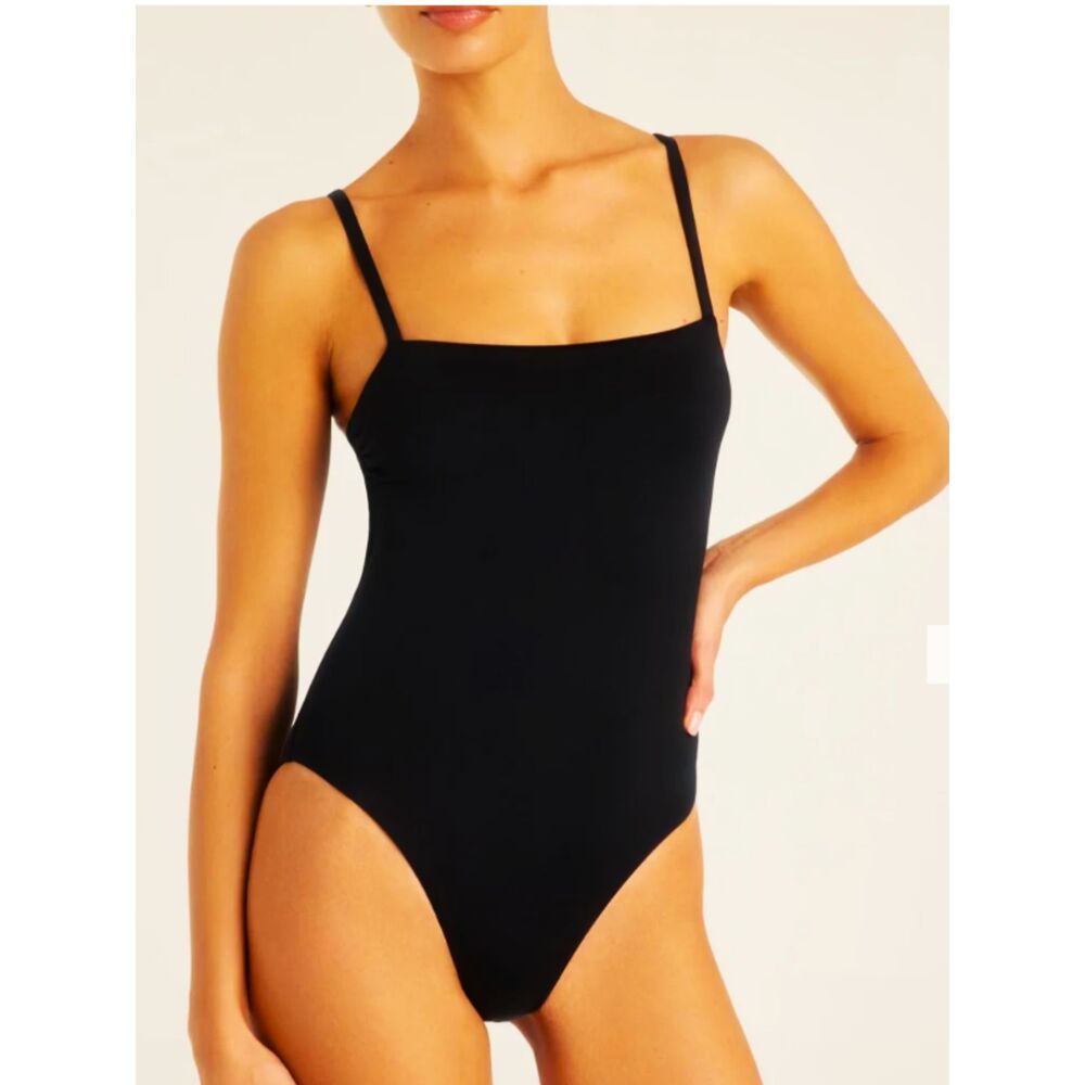 Vitamin A Jenna One Piece Swimsuit Square Neck Adjustable Strap Shelf Bra EcoLux